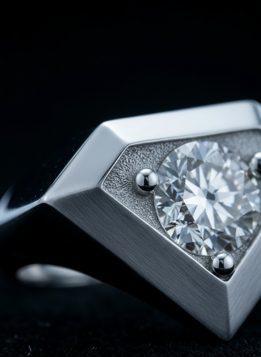 Anillo Solitario Plata 0800 Don Rouch