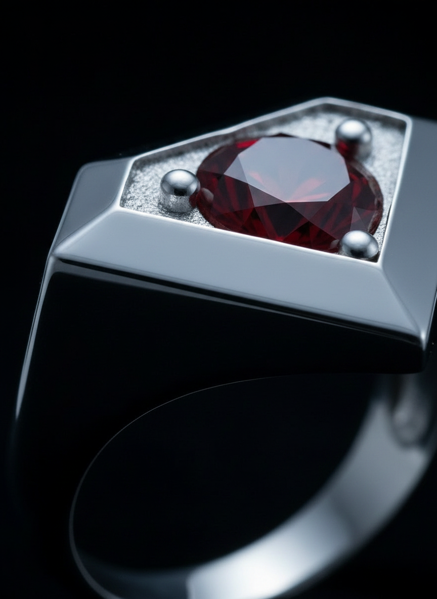 Anillo Solitario Plata 0800 Don Rouch